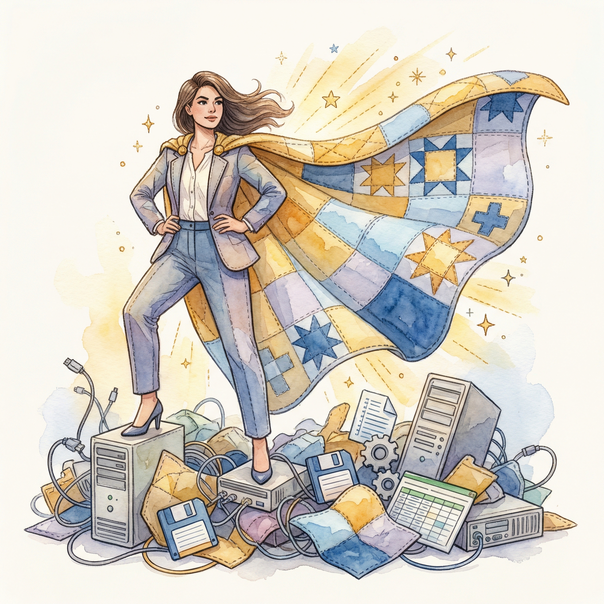 Superwoman in a quilted cape — expanding your team's capacity